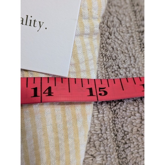 Originality Strapless Seersucker Peplum Top XL Cream Yellow Stripe NWT - Picture 6 of 8